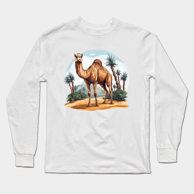 Desert Camel Long Sleeve T-Shirt by zooleisurelife